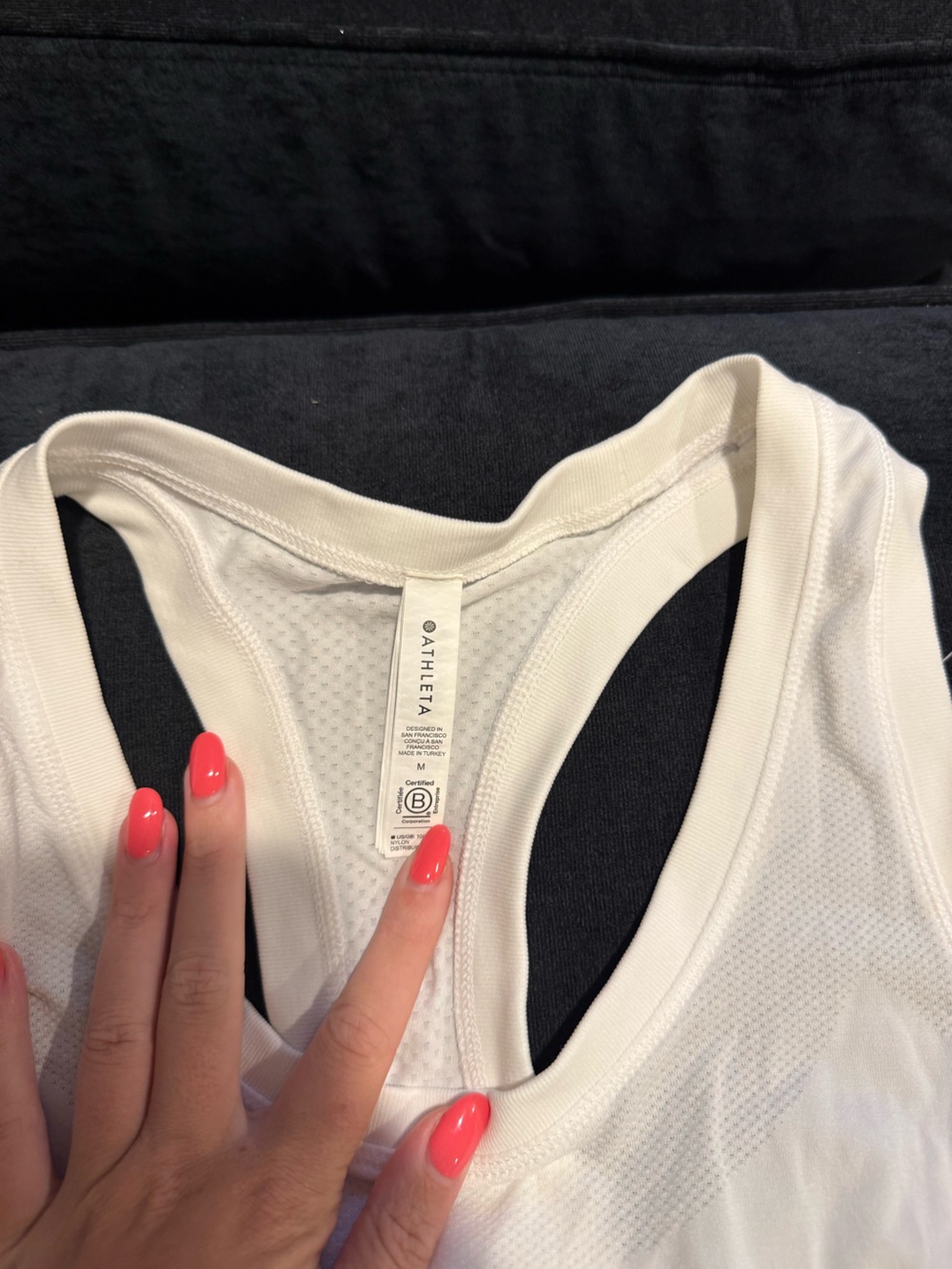 Athleta White Racerback Performance Tank - Picture 3 of 3